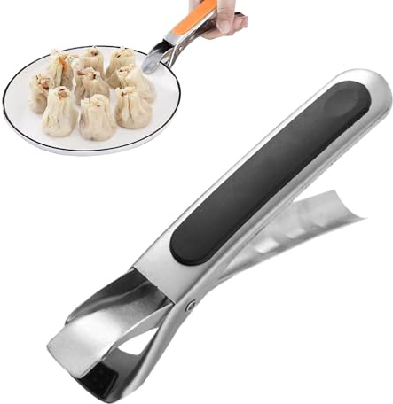 Heat-Resistant Stainless Steel Anti-Scald Tongs, 2025 New Kitchen Silicone Tongs, Cooking Tongs for Moving Hot Plate or Bowls with Food Out from Instant Pot Microwave Oven (Black)