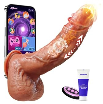 Al Sync Dildo Realistico Doppi Sex Toys, Dildo Anale Xxl Sex Toy, Riscaldat 42°C Textures Realistico, 9 Potenti Modalità Spinta Vibrazione Sexy Toys App Giochi Interattivi Sexytoysys Donna Coppia