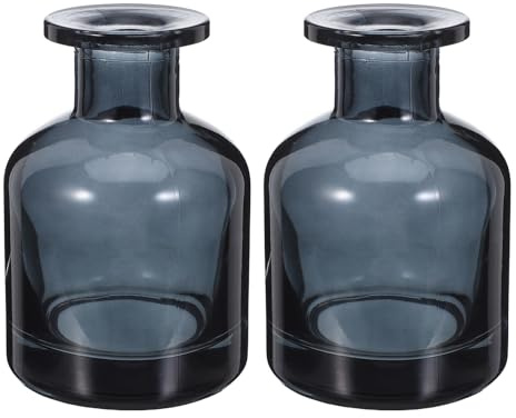 Healifty Aromatherapy Diffuser Bottles Set of 2 Refillable Reed Diffuser Oil Containers 5Oz Glass Fragrance Jars for Home Office Bedroom Decor