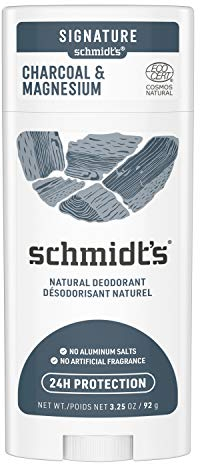 Schmidt's Desodorante en Barra Vegano y Natural 24h Sin Aluminio Sin Fragancia Carbón y Magnesio 58ml