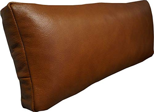 Quattro Meble Braun Glanz Old Fashion Echtleder Nackenkissen Lederkissen Sofa Dekokissen Rindsleder Kissen Kopfstützen Kopfkissen (22 x 70 cm)