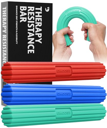 DMoose Flex Resistance Bar für Physiotherapie – Rutschfestes Geruchloses TPE-Material – Übungsstange für Sehnenscheidenentzündung, Tennis & Golfer Ellenbogen Rehabilitation – Handgelenktrainer für