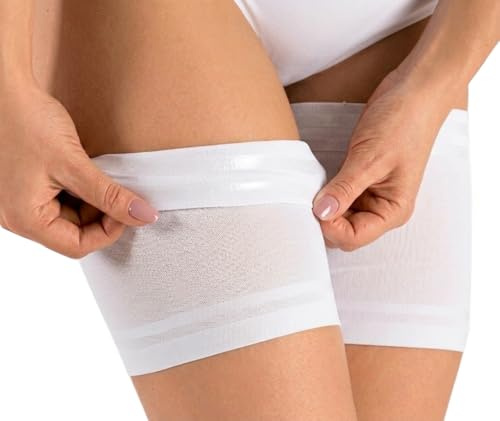 sesto senso Bandes de Cuisses Protège-Cuisse Elastiques Antidérapant Silicone Bande Lisses Blanc 70-75 XL