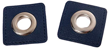 Ösen Patches für Kordeln Lederimitat, Marine