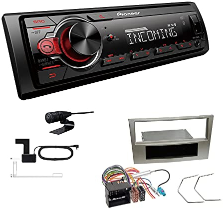 Pioneer MVH-330DAB 1 DIN Autoradio DAB+ Bluetooth USB AUX passend für Opel Corsa D 2006-2014 Satin Stone