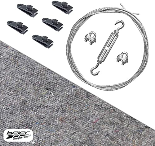 Pfeilfangmatte Arrow Safe Set + Zubehör I grau 3 m hoch bis 16 m breit I Armbrust & Bogenschießen Pfeilfang I Pfeil Auffangmatte fertig zur Montage I by Beier Germany