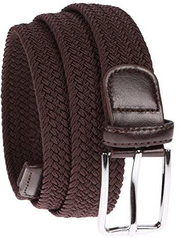 Christian Wippermann Herren Damen Stretchgürtel Flechtgürtel Gürtel elastisch Jeansgürtel Stoffgürtel Braun 125 cm