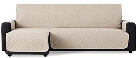 Bestcovers Einseitig Linksseitig Ecksofaschutz Schonbezug Schutzbezug Made in Spain Ecksofa mit Ottomane Ecksofaschoner Ecksofabezug Sofaschonbezug Sofa Überwurf Sofa Überdecke (240 cm, Beige)