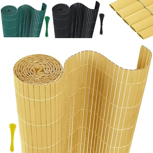 XMTECH Brise-vue en PVC - 180 * 500 cm - Clôture de protection en bambou - Résistant aux intempéries - Clôture en PVC - Protection contre le vent pour jardin, balcon et terrasse