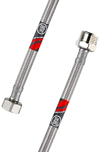 DVGW geprüfter Flexschlauch 3/8 ÜM x 3/8 AG Wasseranschluss-Anschlussschlauch Verlängerung, Wasserhahn-Schlauch inkl. Dichtungen. Eckventil Schlauch Schlauchverlängerung f Wasserhahn (Länge: 500mm)