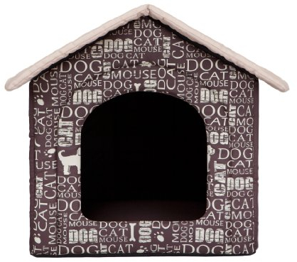 Hundehütte Hundehaus Hundehöhle für kleine mittelgroße und große Hunde - Katzenhaus, Katzenhöhle - Hundeliegen mit herausnehmbarer Dach - Standard - Größe: - Braun mit Text