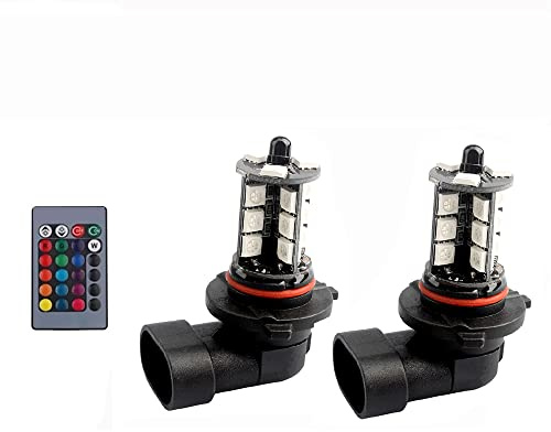 Riloer 2pcs 12V 9005 LED RGB lampadine fendinebbia per auto, universale Multri Color fendinebbia illuminazione di parcheggio DRL luci di backup lampadine sostituzione con telecomando