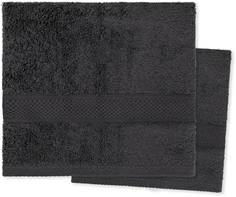 Smartphoto Badetuch - personalisiert mit gesticktem Namen - 100% Baumwolle - Geschenkidee Muttertag, Vatertag, Geburtstag, Hochzeit - 2 Stücke - Set 1x 50cmx70cm und 1x 70cmx140cm - Ebony
