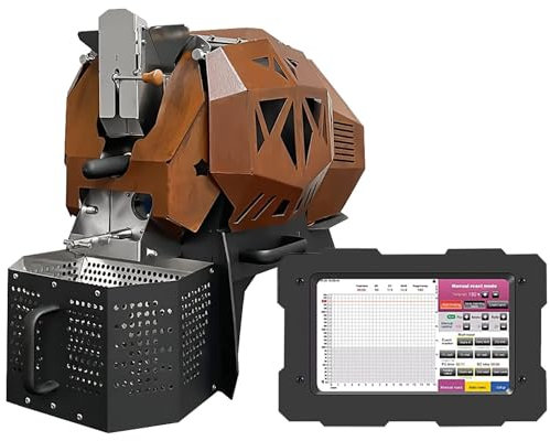 Commercial Coffee Roaster Machine, Automatic Coffee Bean Roaster, 1200g Hot Air Coffee Bean Roasting Machine with Temperature Curve & Automatic Chaff Collector Rapid Cooling 1200g yellow