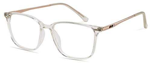 Cyxus glasögon med blåljusfilter och bågar i retrostil, för PC, tv och surfplatta, unisex (8208 genomskinlig)