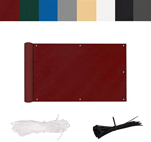 AEREY Zaunblende 140x1000cm UV Schutz Balkon Sichtschutz Balkonabdeckung Extra Lange Kordel Sichtschutz für Gartenzaun und Balkongeländer