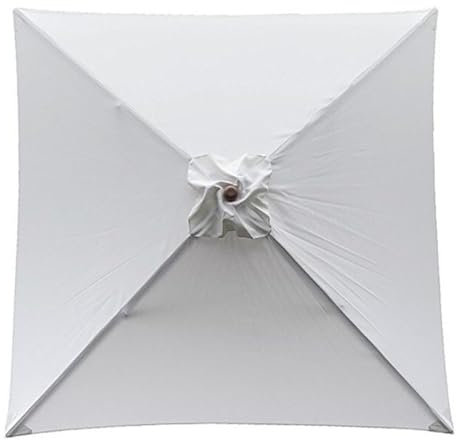 DULRLLY Housse de rechange carrée pour parasol de patio à 4 baleines – Tissu de rechange imperméable pour parasol d'extérieur de 2 x 2 m (blanc)