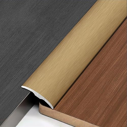 Raouoae Flache Übergangsschiene 90cm×3 Höhenausgleichsprofil Aus Eloxiertem Aluminiumlegierung Übergangsprofil Abschlussprofil Höhenausgleich 1-5mm/1-6mm/1-9mm(Gold,Breite: 30 mm)