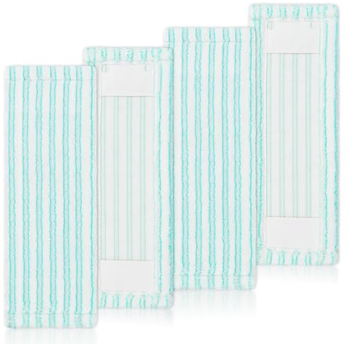GFRED Lot de 4 Serpillères de Rechange en Microfibre Pads Compatible avec Leifheit Balai à Sol Profi XL Micro Duo Housse de Rechange en Microfibres pour Balai à Plat Profi XL Nettoyage Efficace