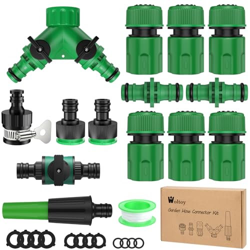 15 Stück Gardena Schlauchverbinder Set, Gardena Kupplung 1/2 Zoll, Gartenschlauch Anschluss Verbindungsstück Schnellverbindung Leckfrei, Schlauch Kupplung für Garten und Haus Wasserhahn