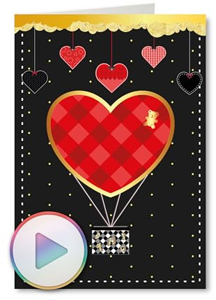 PlayMegram Personalisierbare Audio-Grußkarte mit USB-C-Anschluss, 16 MB Speicher für MP3-Dateien, Design innen & außen und wiederaufladbarem Akku – für individuelle Musik und Sprachnachrichten.