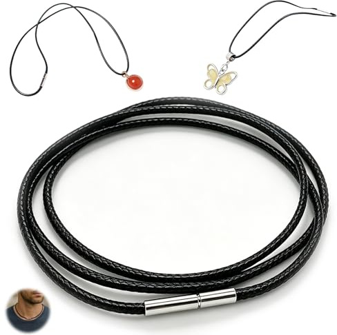 AzureRay Cordon Collier pour Pendentif, Chaine en Cuir de Simili, Collier Noir, modernes pour toutes les occasions