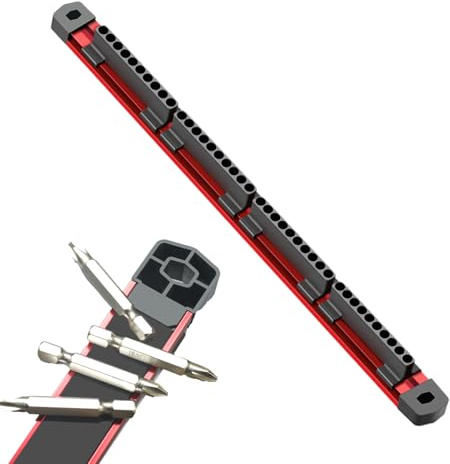HunicandIU Porta Punte Magnetico per Trapano - Organizzatore da Parete con 40 Posti per Punte da Avvitatore - Accessorio Compatto per Utensili con Supporto a Magnete – Elettricisti, Officina,