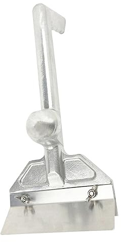 Edelstahl Grillschaber aus 420 Stück Stahl, Robust mit Ergonomischem Griff | Spritzschutz, Leicht zu Reinigen, für Flachgrills und Teppanyaki, Silberfarbene Ausführung