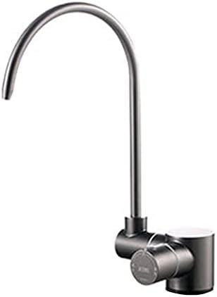 Filtre à eau rotatif à 360° pour robinet de cuisine – Noir et gris pistolet – Purificateur pour systèmes d'osmose inverse – Idéal pour la maison et la cuisine