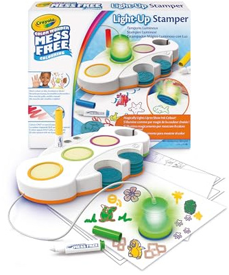 CRAYOLA Color Wonder Magic Light-Up Stamper | Includes 10 Animals Stamps, 3 Markers, Mess Free Pages | Magic Colouring Fun for Kids Ages 3+