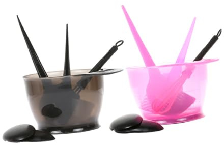 CIYODO 5 pièces Kit de Coloration Cheveux Noir avec Bol Teinture Peigne Pinceau et Cache Oreilles Outil Coiffure pour Salon Maison et École