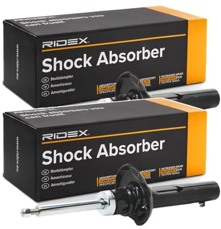 RIDEX 854S19296 2x Amortisseur Jambe de suspension Pression de gaz Essieu avant Kit amortisseur