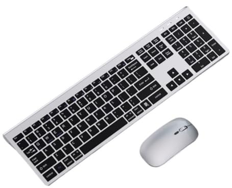 WUTIANBAO Tastiera Ergonomica E Mouse Tastiera E Mouse Compatibile con Wireless Bluetooth Ricaricabili Multi-Dispositivo Multimediali Er Pc Laptop(Black)