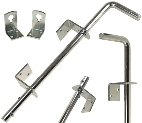 FEINZ Torriegel 700 mm Silber | Türriegel, Türverriegelung, Einbruchschutz, Riegelschloss, Garagentor, Zimmertür, Bolzenriegel, Metall, Schwerlast, verzinkt