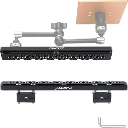 INNOREL TB2403 Car Headrest Cheese Mounting Plate Camera Monitor Bracket Clamp 1/4 Screw Shooting Extension Bracket for Installing Camera Cage, Car Headrest ARRI Camera Accessories Inside Vehicle