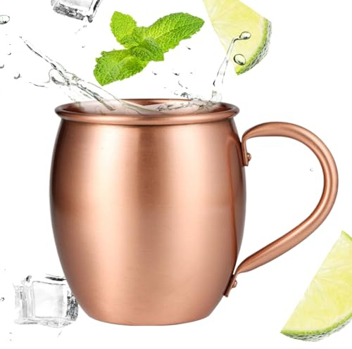 Copper Mug - 530ml Handcrafted Hammered, Moscow Mule Mug, Elegant Drinkware, Gift Idea, Premium Copper Cup for Cocktails, Beer, Tea, Water, Beverages, Kitchen, Bar, Christmas, Home Entertaining
