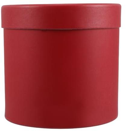 FUNOMOCYA Leere Runde Geschenkbox aus Rotem Karton Kleine Blumenstraußbox mit Deckel Handliche Pralinenschachtel für Valentinstag Weihnachten und Blumendekoration