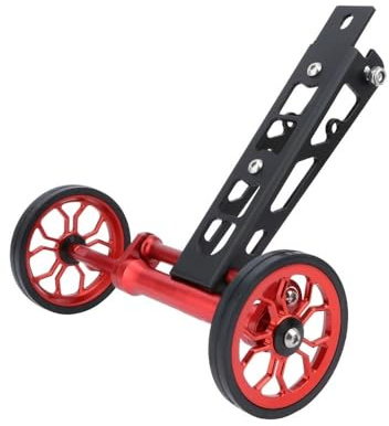 MoSundi Easy Wheel für RHINE und Birdy 1/2/3 Serie, klappbarer Fahrradheckträger mit Wasserflaschenhalter, 80 mm Alufelge mit abgedichtetem Lager, Schwarz