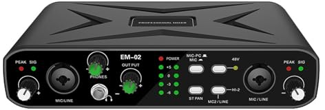 CHEOTIME Tarjeta de sonido envolvente USB externa, interfaz de audio de 16 bits 48 KHZ con monitoreo en tiempo real Tarjeta de sonido USB tipo C para grabación en vivo Karaoke