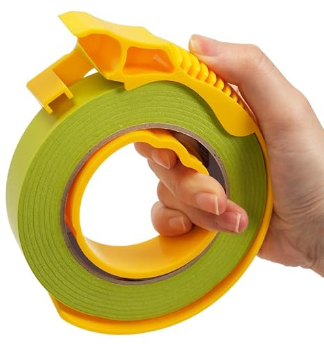 TAPEBEAR Ruban de masquage vert avec distributeur, adhérence moyenne | 21 jours, sans résidus, pour intérieur/extérieur, lignes nettes sur mur ou voiture, 24mm x 55m