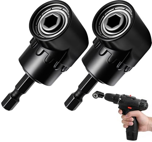 2PCS Tournevis Porte Adaptateur 105°, 1/4 6mm Renvoie d Angle pour Visseuse Adaptateur de Visseuse Coudée 105°, Multifonctionnel Renvoie D Angle Pour Perceuses