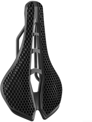 Asiento de bicicleta hueco 3D cómodo y transpirable con alivio de presión para carretera MTB, secado rápido, fácil de limpiar, ligero, color negro