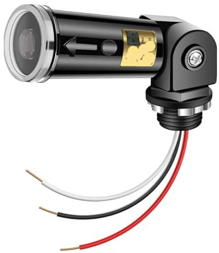 Interruttore Crepuscolare da Esterno IP65 Impermeabile Sensore di Luce Automatica Fotocellula Giorno/Notte per Illuminazione Esterna Giardino Lampioni e Portico