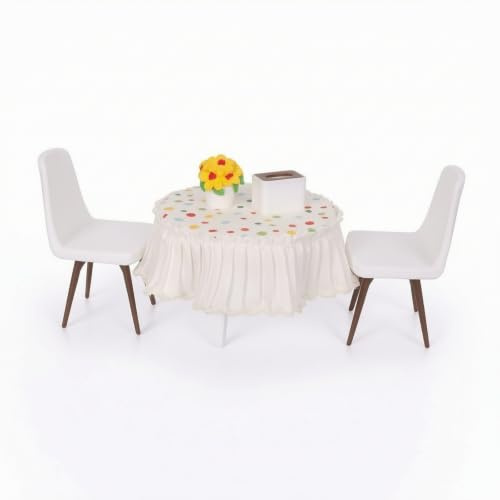 MotiveTech 6 Pièces Table et Chaises et Chaises Miniatures Exquis Table Maison Poupée avec Rétro Mobilier Maison Poupée pour Collectionneurs