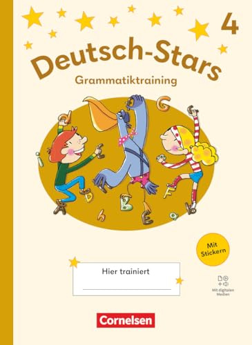 Deutsch-Stars - Grammatiktraining Ausgabe ab 2025 - 4. Schuljahr: Grammatiktraining - Übungsheft - Mit Lösungen und digitalen Medien