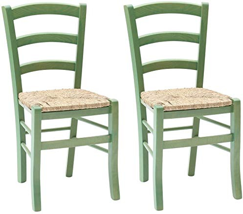 KONTE.DESIGN Set di 2 sedie CENISIA in legno, Verde, 42 x 43x 88 cm