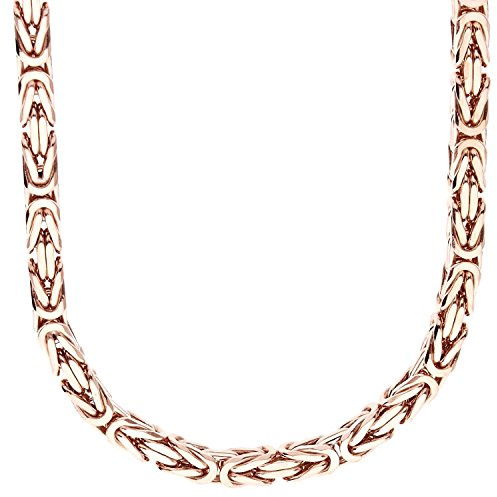 .iced-out. Sterling 925er Silber Königskette - BYZANTIN 6x6mm rose gold