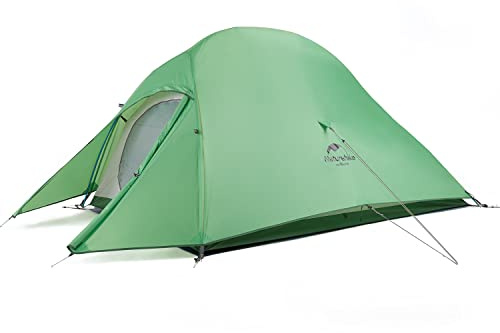 Naturehike Cloud-up 2 Ultraleichte Zelte Rucksack Zelt Doppelzelt 2 Personen Zelt 3-4 Saison 210T Wasserdichtes Zelt für Camping Wandern (210T Grün Upgrade)