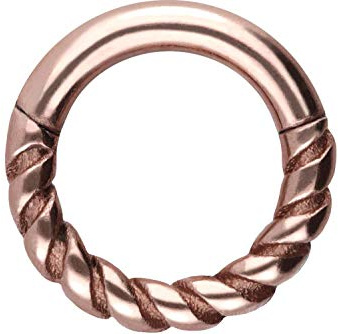 PIERCINGLINE Chirurgenstahl Segmentring Clicker | Gedreht | Piercing für Septum Tragus Helix | Farbauswahl