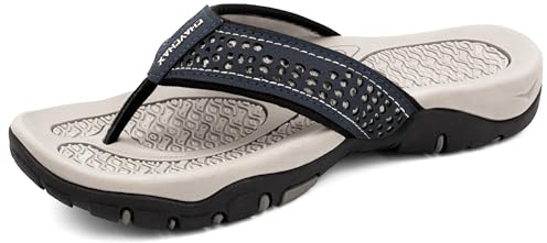 ChayChax Men’s Flip Flops Arch Support Sport Thong Sandals Non Slip Outdoor Beach Walking Slippers